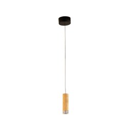 FISCHER & HONSEL LED hanging light Shine-Wood, Ø 13 cm oak/black wood/acrylic