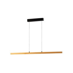 FISCHER & HONSEL LED hanging light Shine-Wood, length 141 cm, oak/black CCT