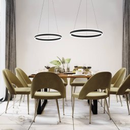 FISCHER & HONSEL Sirko LED pendant light, Ø 60 cm, sand black, metal, CCT