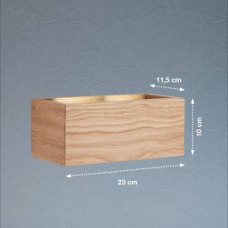 FISCHER & HONSEL LED wall lamp Shine-Wood, oak/black, width 23 cm, wood