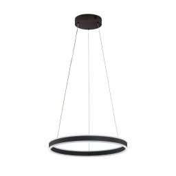 FISCHER & HONSEL Sirko LED pendant light, Ø 50 cm, sand black, metal, CCT