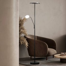 FISCHER & HONSEL Sorento LED floor lamp, sand black, height 182 cm, reading light
