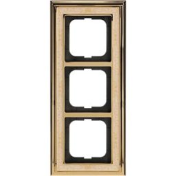 BUSCH-JAEGER BJ 1723-836 - Cover frame 3-gang, polished brass, decor ivory white -dynasty®