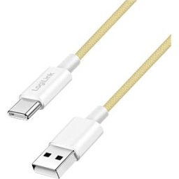 LOGILINK CU0333 - Sync and charging cable, USB-C -> A, 60 W, yellow, 1 m