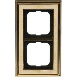 BUSCH-JAEGER BJ 1722-836 - Cover frame 2-gang, polished brass, decor ivory white -dynasty®