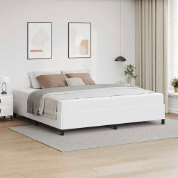 vidaXL Bed Frame with Mattress White 200 x 200 cm Faux leather