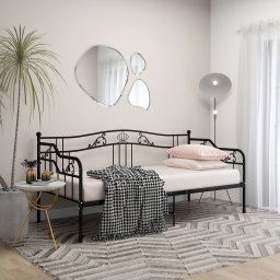 vidaXL Sofa Bed Frame without Mattress Black Metal 90x200 cm
