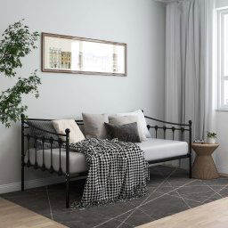 vidaXL Sofa Bed Frame without Mattress Black Metal 90x200 cm