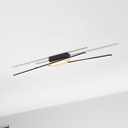 EGLO Panagria LED ceiling light, black with wood detail