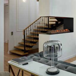 Maytoni LED table lamp Spirito, grey, glass, height 42 cm