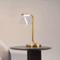 Maytoni LED table lamp Cabaret, brass/clear, height 48.5 cm