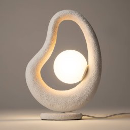 Maytoni LED table lamp Opus, white, metal/glass, height 38 cm