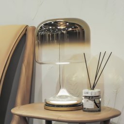 Maytoni LED table lamp Spirito, gold, glass, height 42 cm