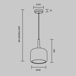 Maytoni LED pendant light Spirito, white, glass/metal, Ø 26 cm