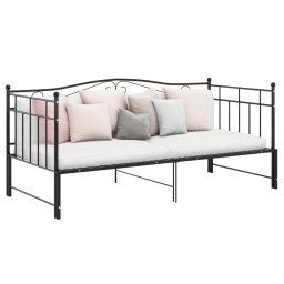 vidaXL Pull-out Sofa Bed Frame without Mattress Black Metal 90x200 cm
