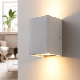 Lindby Gerda two-bulb GU10 wall lamp made of concrete