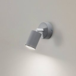 TK Lighting Livia wall spotlight, grey, 13 cm, metal, adjustable, GU10