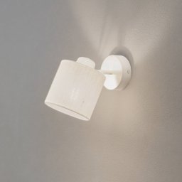 Argon Suerte wall light, cream-coloured, linen textile, 18 cm high, E14