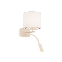 Argon Bilo wall light, beige, textile, 2-bulb, reading light