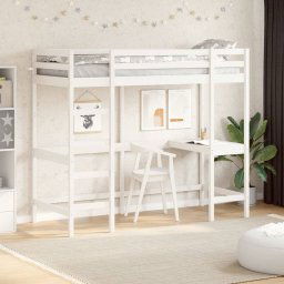 vidaXL Loft Bed without Mattress White 80x200 cm Solid Wood Pine