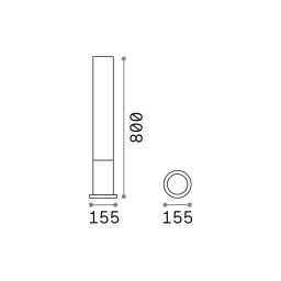 Ideallux Ideal Lux path light Edo round, coffee brown, GX53