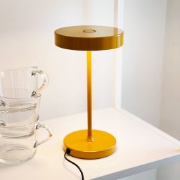 Dyberg Larsen LED table lamp Starlight, yellow, height 26 cm