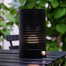 Dyberg Larsen LED rechargeable table lamp Mesh, black, height 20 cm