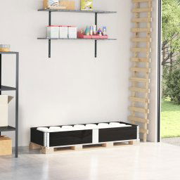 vidaXL Pallet Collar Black 150x50 cm Solid Wood Pine