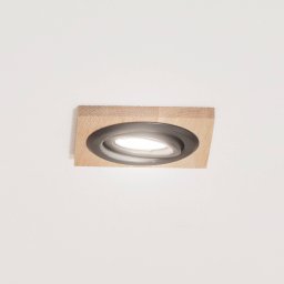 Lamkur Lighting Tobby recessed ceiling light, 10 x 10 cm, oak wood, GU10