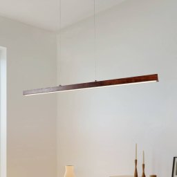 Lucande LED hanging light Nihalo, walnut, 122 cm, dimmable, CCT