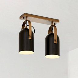 Avonni Esra ceiling light, black, length 32 cm, metal, 2-bulb
