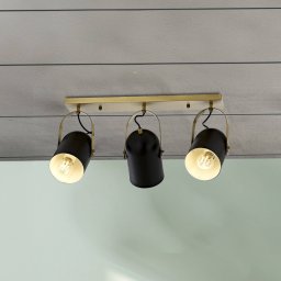 Avonni Esra ceiling light, black, length 45 cm, metal, 3-bulb