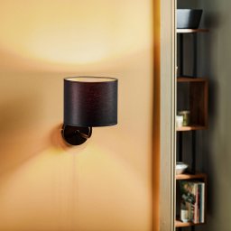 Luminex Soho wall light, cylindrical, black/gold