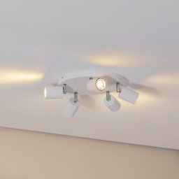 Luminex Ceiling spotlight Fun, white, Ø 30 cm, adjustable, GU10