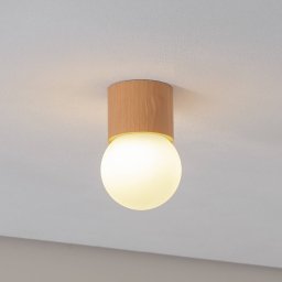 SOLLUX LIGHTING Boomo ceiling light, Ø 12 cm, wood