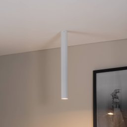 EMIBIG LIGHTING Ceiling spotlight Tecno 1XL, steel, GU10, height 60 cm, white