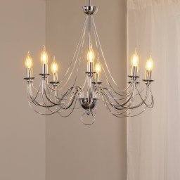 Domiluce Retro chandelier, 8-bulb, 75 cm, chrome
