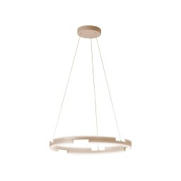 FISCHER & HONSEL Circly LED hanging light, sand-coloured, Ø 60 cm, metal, CCT