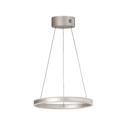 FISCHER & HONSEL Silvio LED hanging light, Ø 50 cm, matt nickel, metal, CCT,