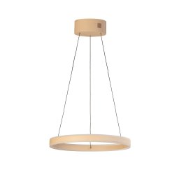 FISCHER & HONSEL Silvio LED hanging light, Ø 50 cm, sand-coloured, metal, CCT,