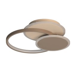 FISCHER & HONSEL Tomo LED ceiling lamp, greige/sand, 40 cm, metal, CCT