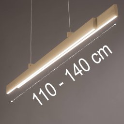 FISCHER & HONSEL LED hanging light Vayana, length 114 cm, sand-coloured, metal, CCT