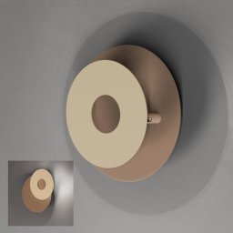 FISCHER & HONSEL Hennes LED wall light, greige/sand, Ø 18 cm, metal