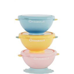 Badabulle Fun Colors bowl with cap 3 pc
