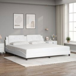 vidaXL Bed Frame without Mattress "Zadar" White 200x200 cm Faux Leather