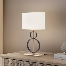 Argon Priam table lamp, black/gold, steel, height 42 cm