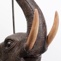 KARE Animal Elephant floor lamp, brown, natural linen, 154 cm