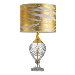 Cremasco Gold-coloured Belle Epoque table lamp w glass base