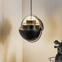 GUBI Multi-Lite pendant light, Ø 27 cm, chrome/black
