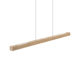 HerzBlut LED pendant light Hermann, natural oak, up/down